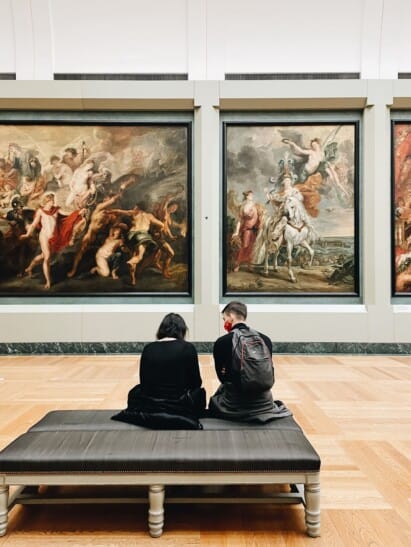 The French paintings gallery in the Louvre in Paris, France