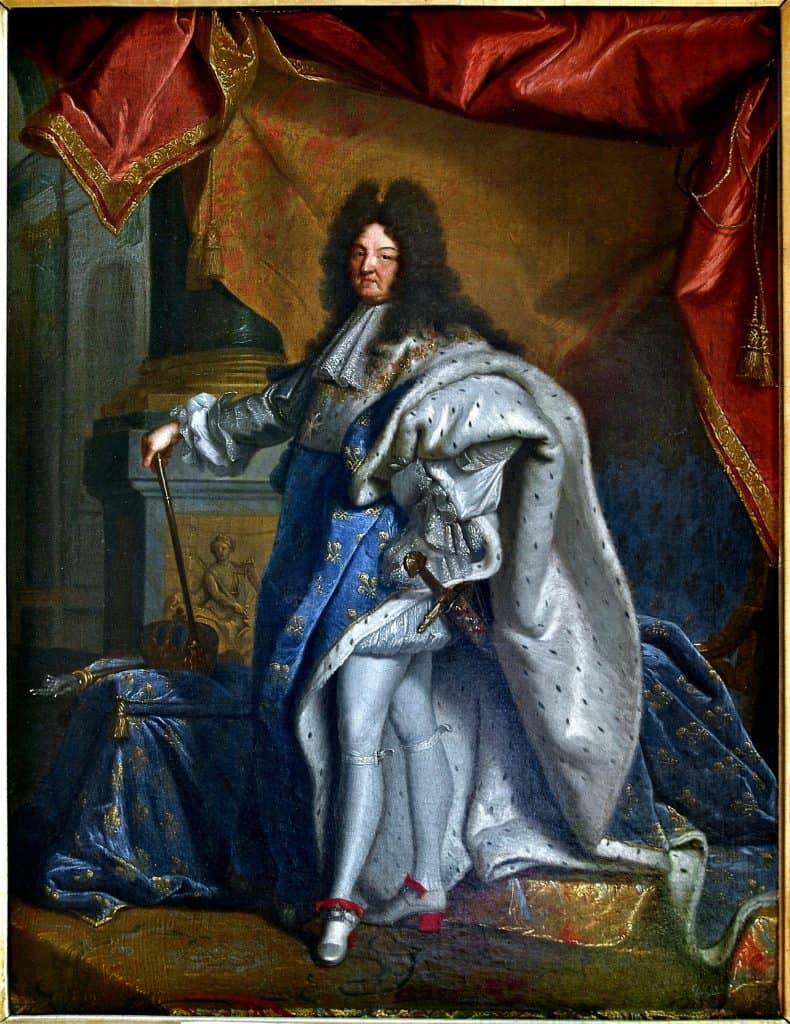 Louis XIV in Versailles Louis XIV posing in high heels at Versailles